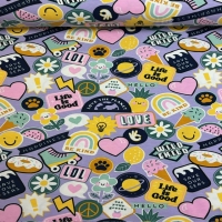 Jersey ♥ Patches and Stripes | Schriften lavendel bunt